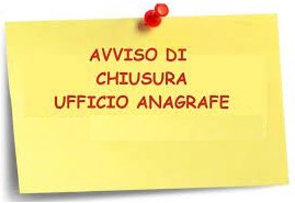 Avviso di chiusura ufficio anagrafe